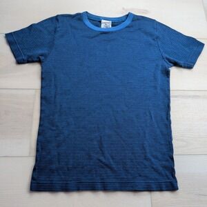 S.N.S. Herning Denmark T-Shirt Mens M Blue Mercerized ELS Cotton Textured Knit